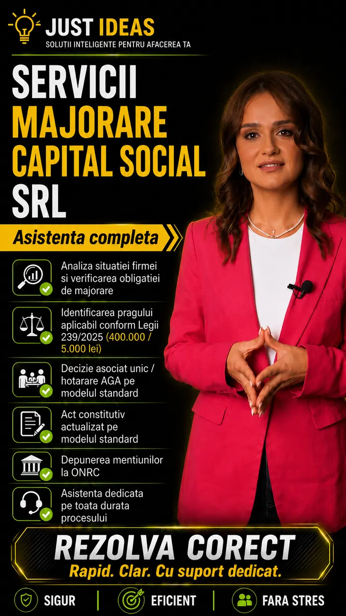 Majorare Capital Social SRL - Just Ideas