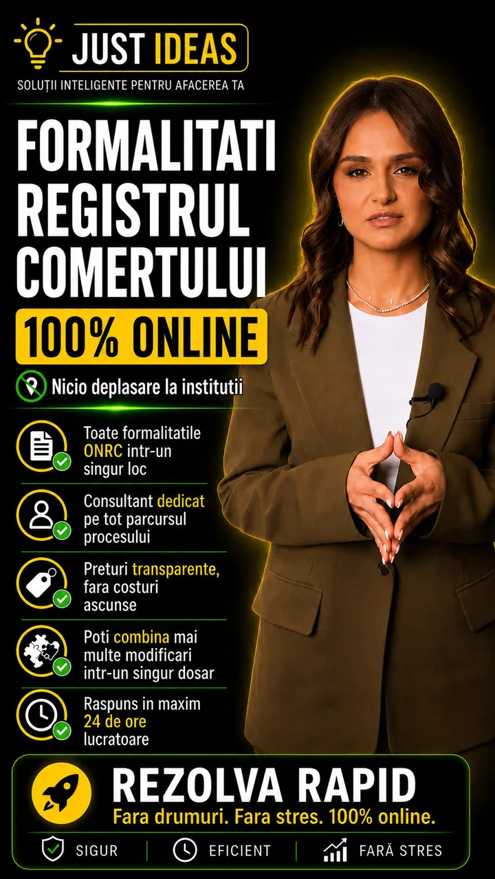 Asistență administrativă Registrul Comerțului — Just Ideas